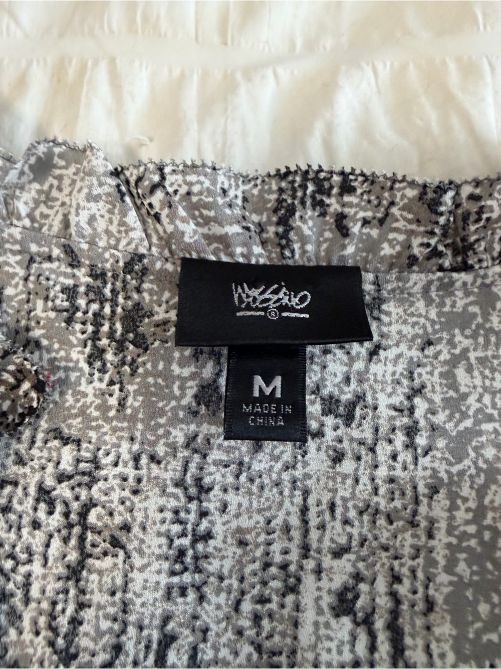 Mossimo Textured Look Ruffle Neck Sleeveless Top - Gray & Black - Picture 6 of 16